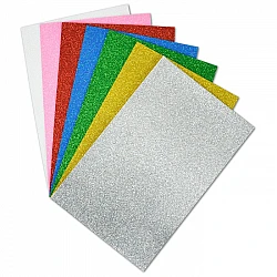 EVA-пена с блёстками - белая 20x31 см