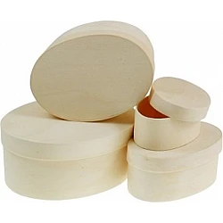 Oval Wood Box (9 x 6.3 cm, H 4 cm)