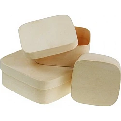 Square wooden box (10.5 x 10.5 cm, H 4.5 cm)