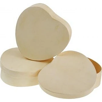 Koka kastīte sirds formā (12 x 14 cm, H 4,5 cm)