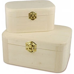 Wooden Storage Boxes with Latch (2 pcs)