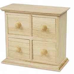 Small Wooden Chest of Drawers (13 x 14 x 7 cm)