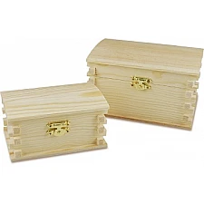 Wooden Boxes with Latch (2 pcs)