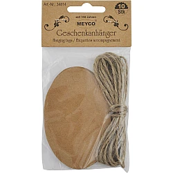 Cardboard Tags - Oval (8.2 cm, 10 pcs)