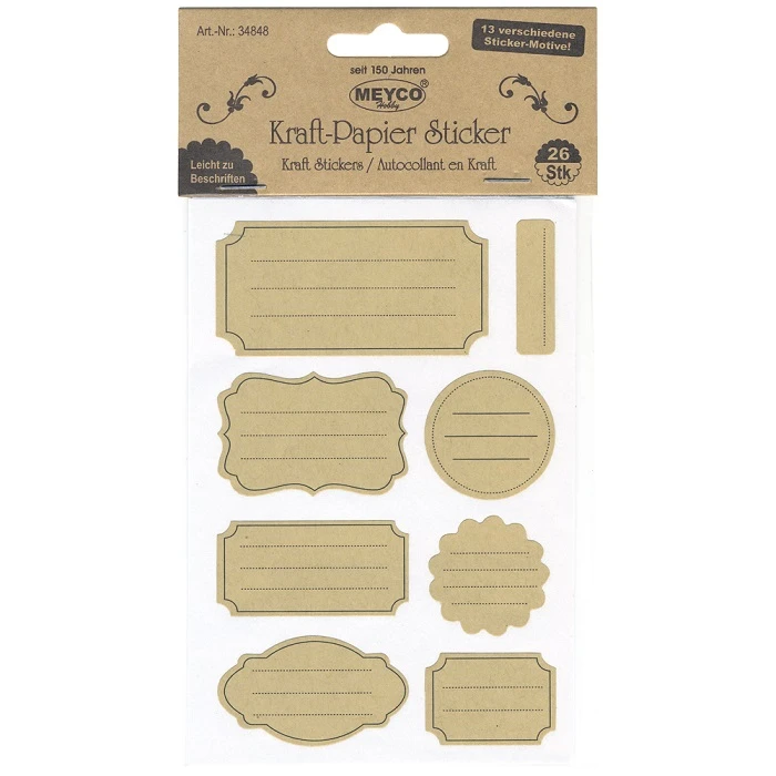 Kraft Paper Stickers (26 pcs.)