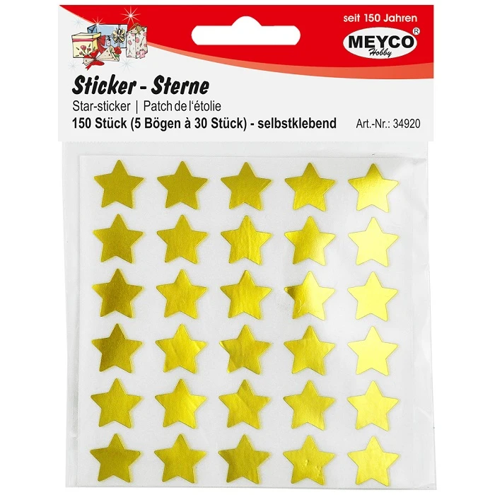 Золотые звездочки наклейки (150 шт.)