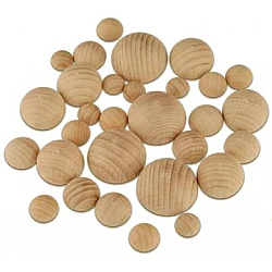 Wooden Bead Halves (Ø 12 mm, 180 pcs)