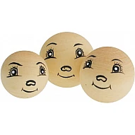 Деревянные головы для кукол (3 шт.)