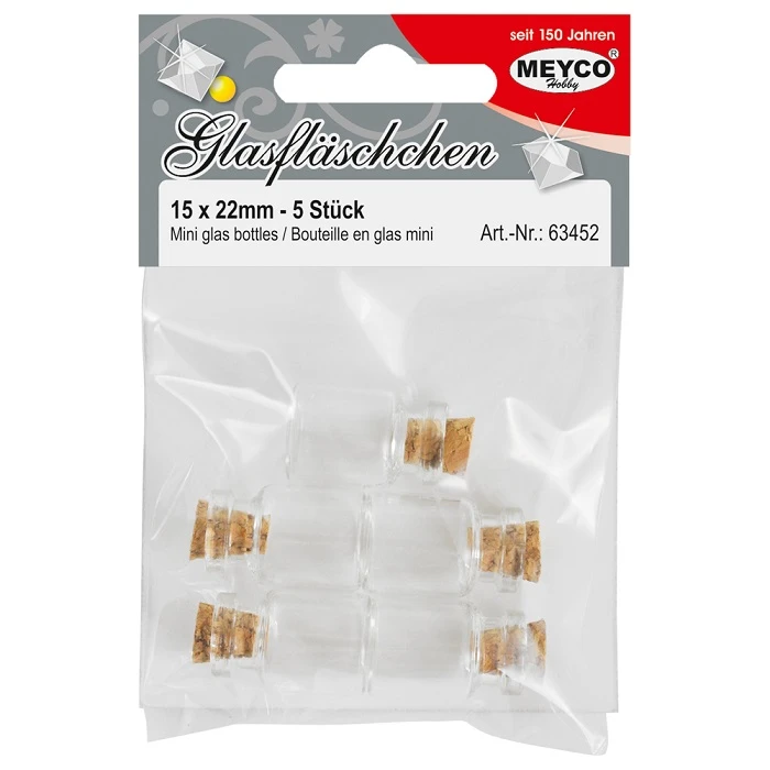 Stikla pudelītes ar korķi (5 gb)