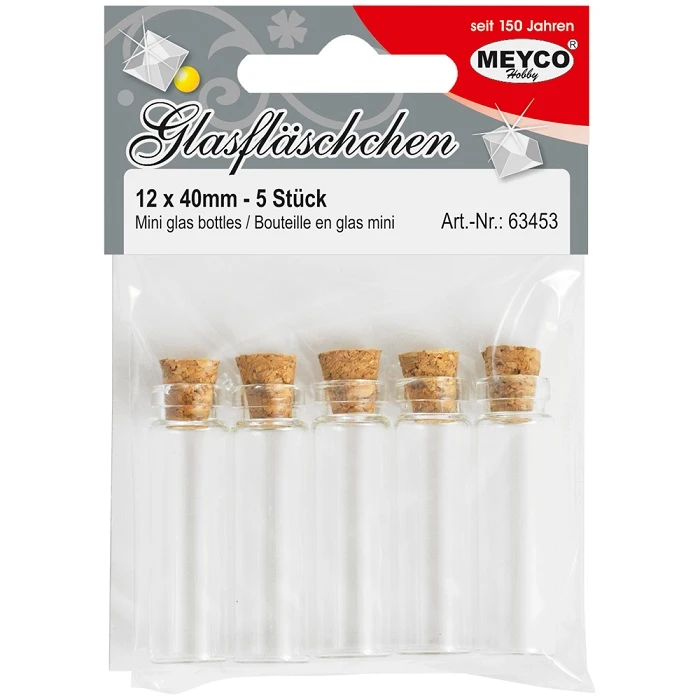 Glass bottles with corks (5 pcs.)