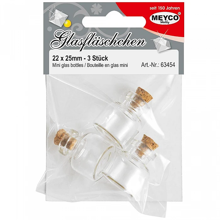Стеклянные бутылочки с пробкой (3 шт.)