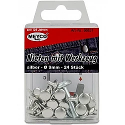 Заклёпки серебристые (D 9 мм, 24 шт.)