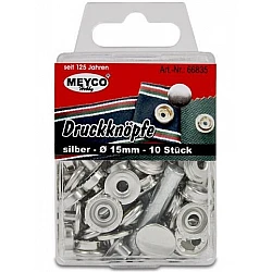 Заклепки серебристые (D 15 мм, 10 шт.)