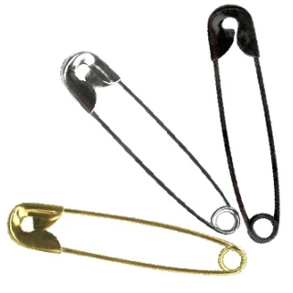 Булавки для безопасности (28 мм, 65 шт., черные)