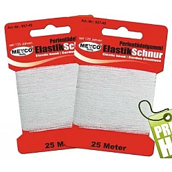 Fine Elastic Cord - White (25 m)