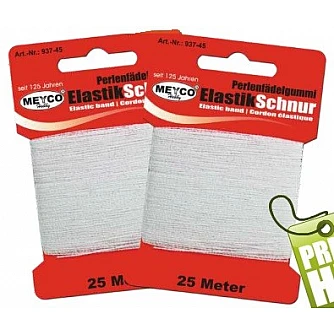 Тонкий эластичный шнур — белый (25 м)