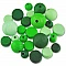 Wooden bead mix, green, 25 pcs