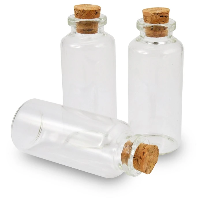 Glass bottle with cork
