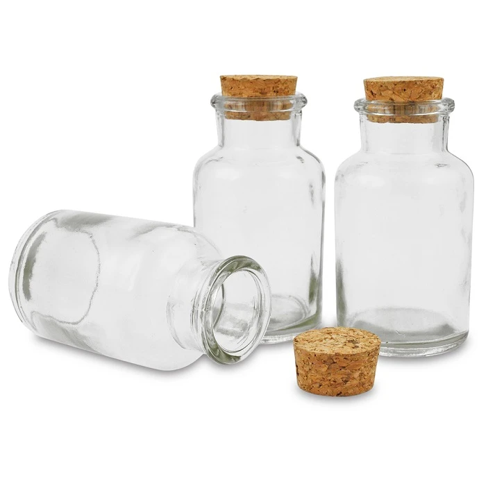 Glass bottle with cork