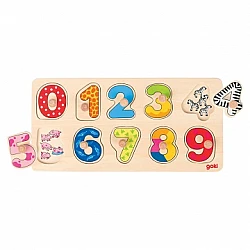 Деревянная пазл-игра с ручками «Цифры»