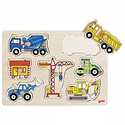 Деревянная пазл «Строительная техника»