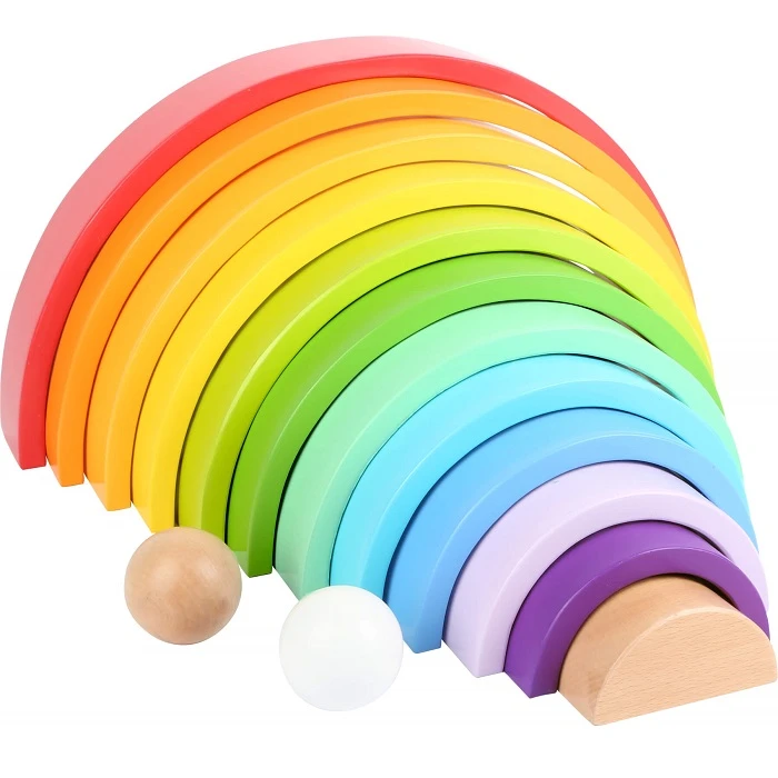 Wooden Rainbow Stacking Blocks XL