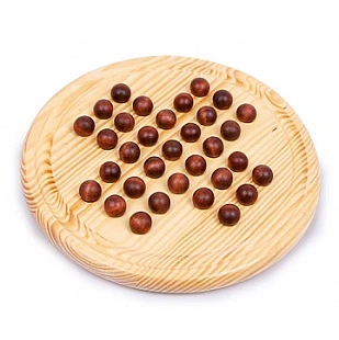 Wooden Marble Solitaire Game