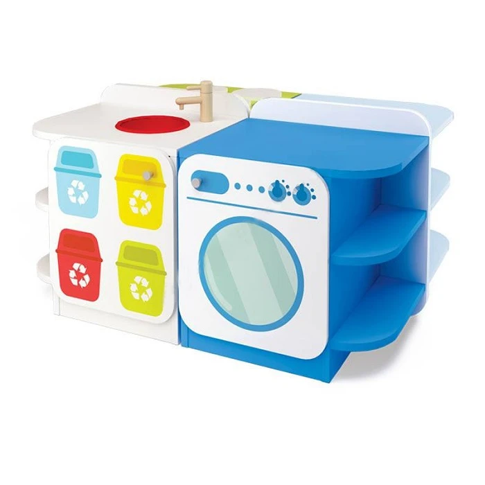 Wooden play kitchen set