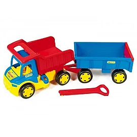 Большая игрушечная грузовая машина с дополнительным прицепом