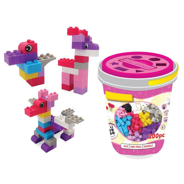 Pastel-Coloured Building Blocks with Bucket