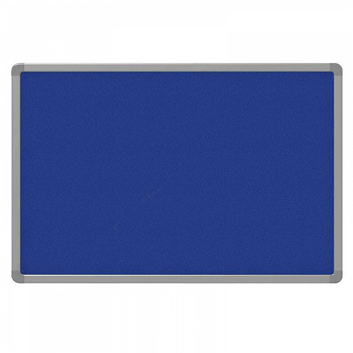 Blue Fabric-Covered Cork Notice Board 100 x 150 cm