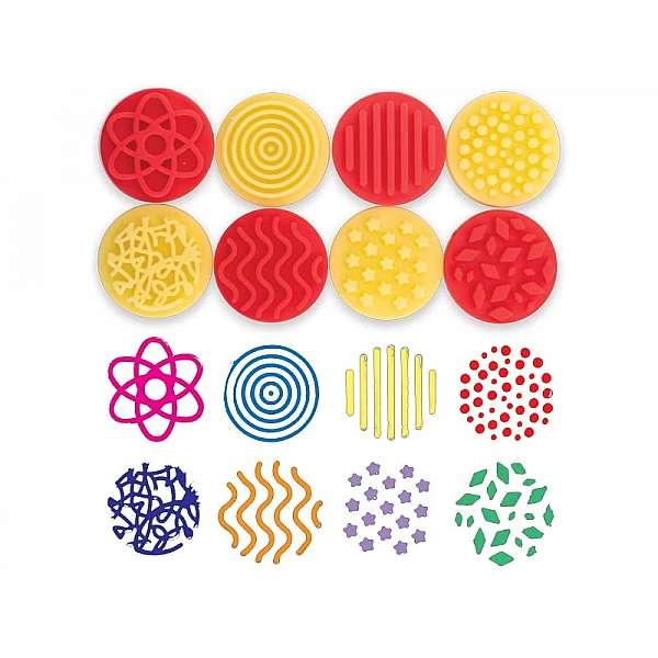 Набор маленьких резиновых штампов с текстурами — для пальцев (8 шт.)