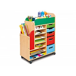 Art supply cabinet on wheels