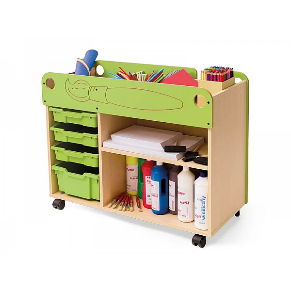 Double-sided art cabinet with fittings 