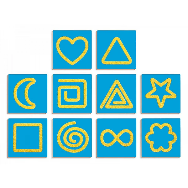 Пазл с 3D сенсорными буквами - синий (10 шт.)