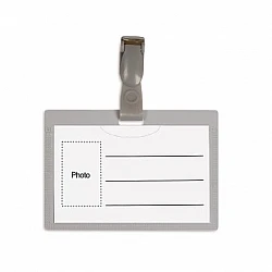 Карта персонала с клипсой серая (54x90 мм)