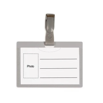 Карта персонала с клипсой серая (54x90 мм)