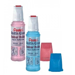 Līme ar gumijas rullīti ROLLN GLUE, rozā