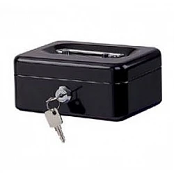 Metal Cash Box (153 x 120 x 70 mm), Black