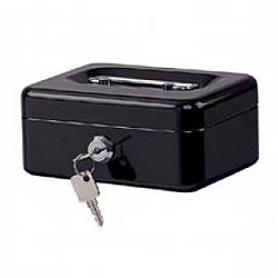 Metal Cash Box (207 x 157 x 77 mm), Black