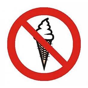 Uzlīme Aizliegts saldējums