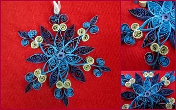 Ziemassvētku dekori kvīlinga tehnikā