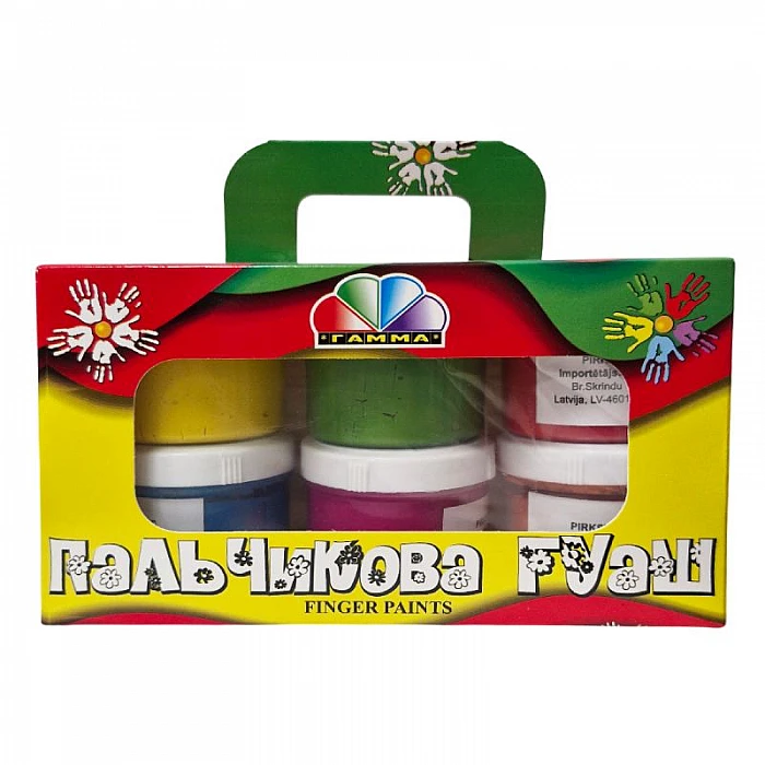 Gamma Finger Paints, 6 x 60 ml