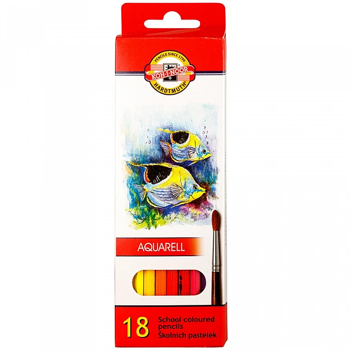 Набор акварельных цветных карандашей, 18 цветов