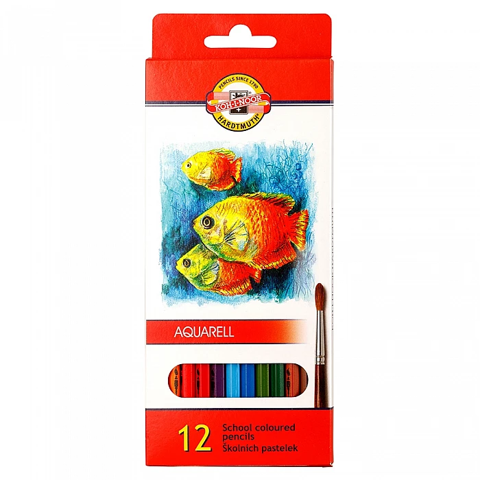 Watercolour Coloured Pencil Set, 12 Colours