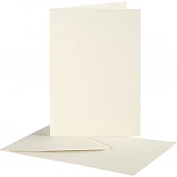 Cards and envelopes - cream white (A6, 10 pcs)