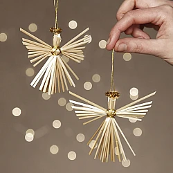 Straw Angel Ornaments Set