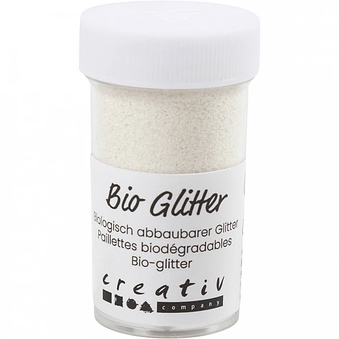 Bio gliteri, balts, 27 ml