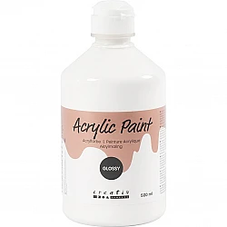 Akrila krāsa (balta) glancēta 500 ml