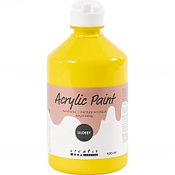 Akrila krāsa (gaiši dzeltena) glancēta 500 ml